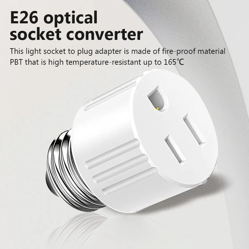 

E26 Патрон лампы Преобразователь Огнестойкий цоколь лампы Винтовой адаптер Американский зубчатый цоколь Розетка Подходит для 2/3-контактов Конвертируйте аксессуары