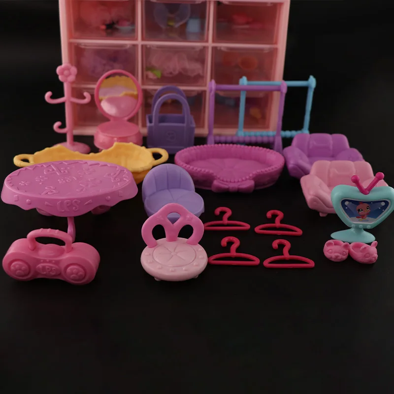 LPS Minilpsshop حزمة عشوائية ملحقات عشوائية كرسي نادر كرسي منزل البراز كرسي بيت الكلب حقيبة يد مجموعة منضدة الزينة (بدون ألعاب) #6