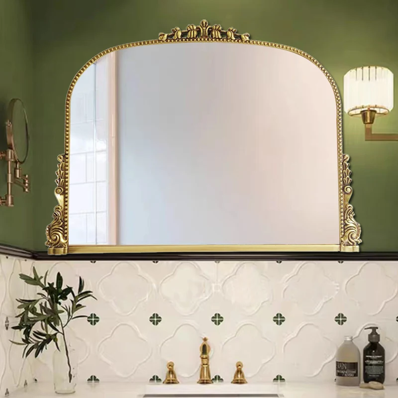 

Wall Vintage Mirror Bathroom Art Kawaii Glass Nordic Large Mirrors Aesthetic Hallway Espejo Cuerpo Entero Bathroom Decoration