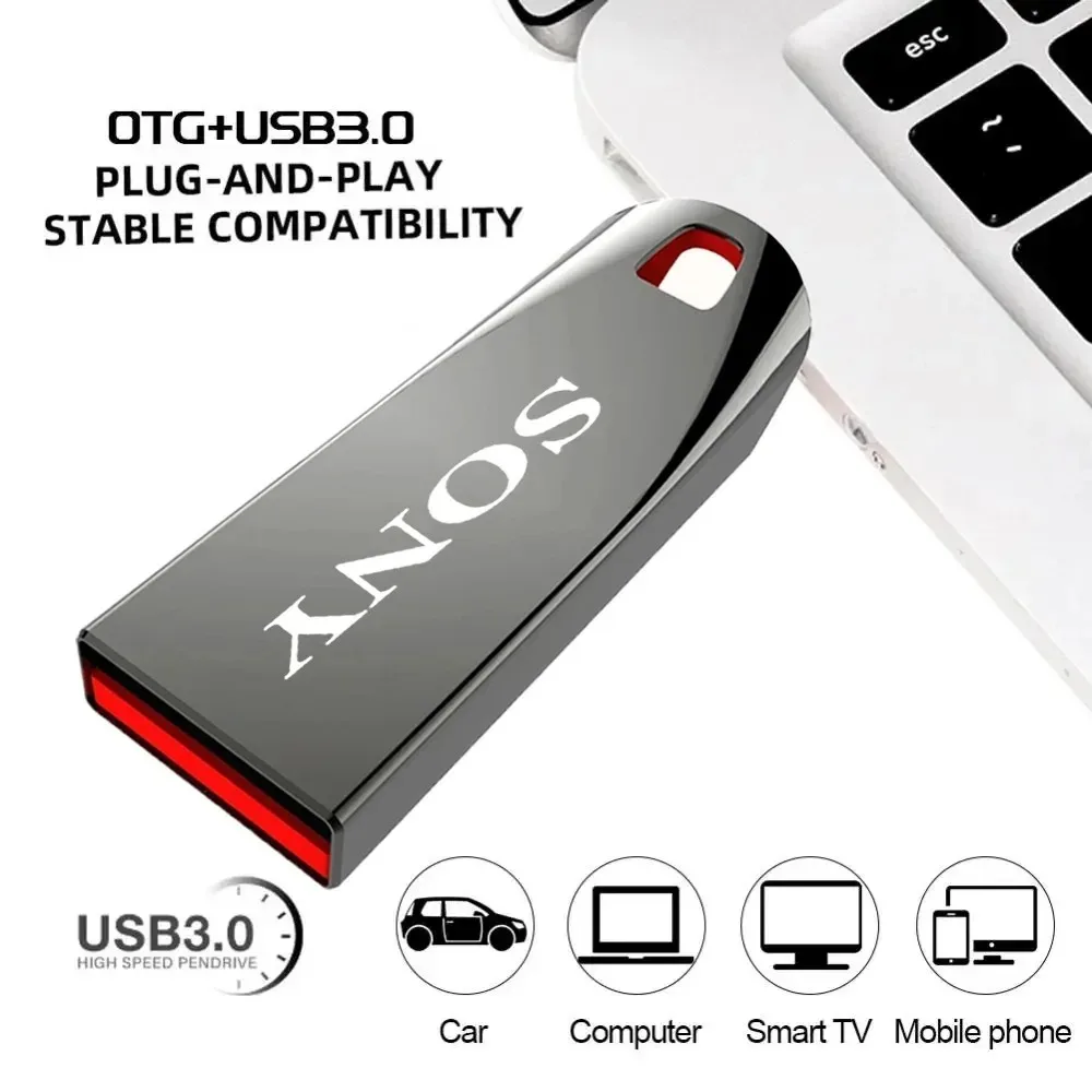سوني الأصلي 2 تيرا بايت Usb3.0 محركات أقراص فلاش عالية السرعة المعادن بندريف 1 تيرا بايت 32 جيجابايت المحمولة محرك أقراص يو اس بي مقاوم للماء ذاكرة قرص فلاش يو اس بي