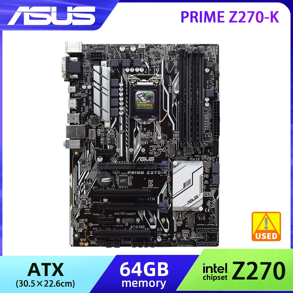 

Z270 Motherboard ASUS PRIME Z270-K for Core i7 7700K 6700K 7700 6700 LGA 1151 Motherboard for i3 7100 7350K i5 7600K 6600K 6500