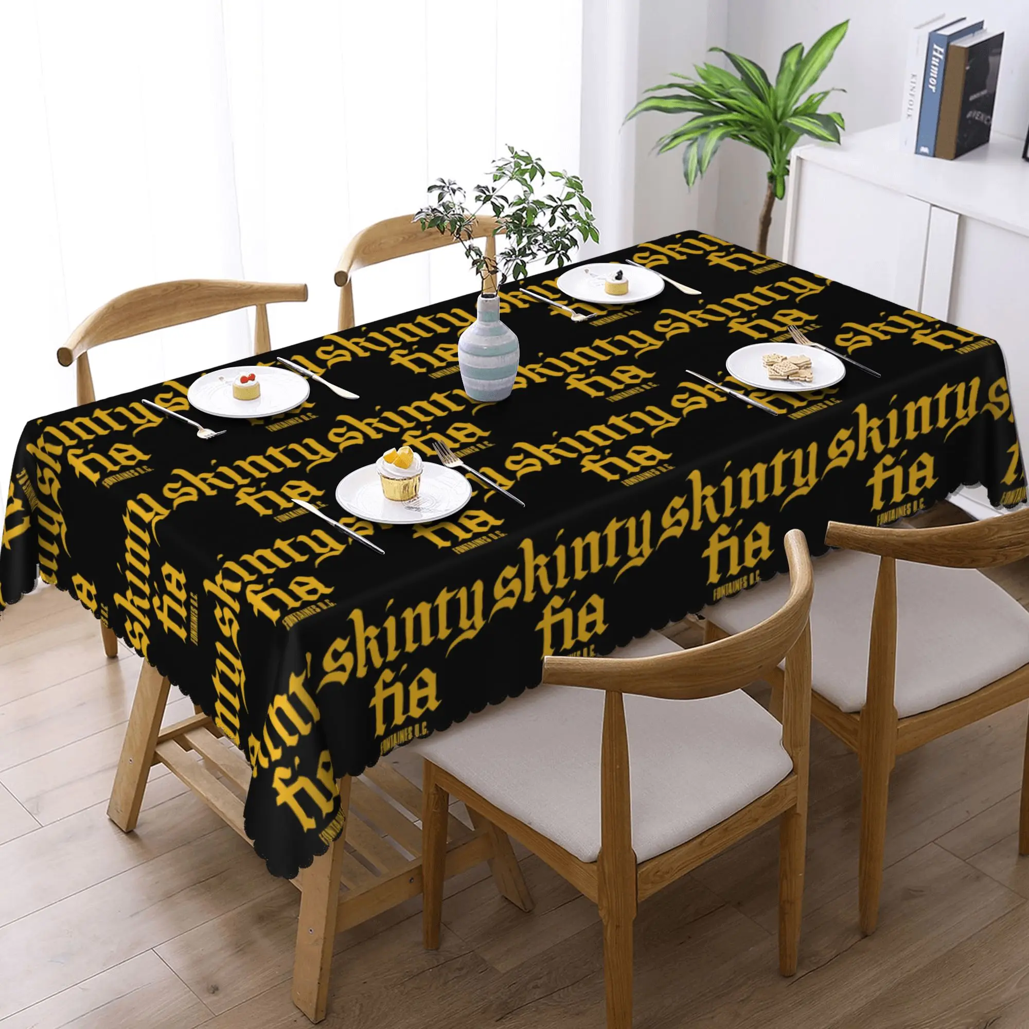 

Customized Fontaines DC Merch Skinty Fia Rectangular Tablecloth Waterproof Table Cover for Dining Events Table Cloth