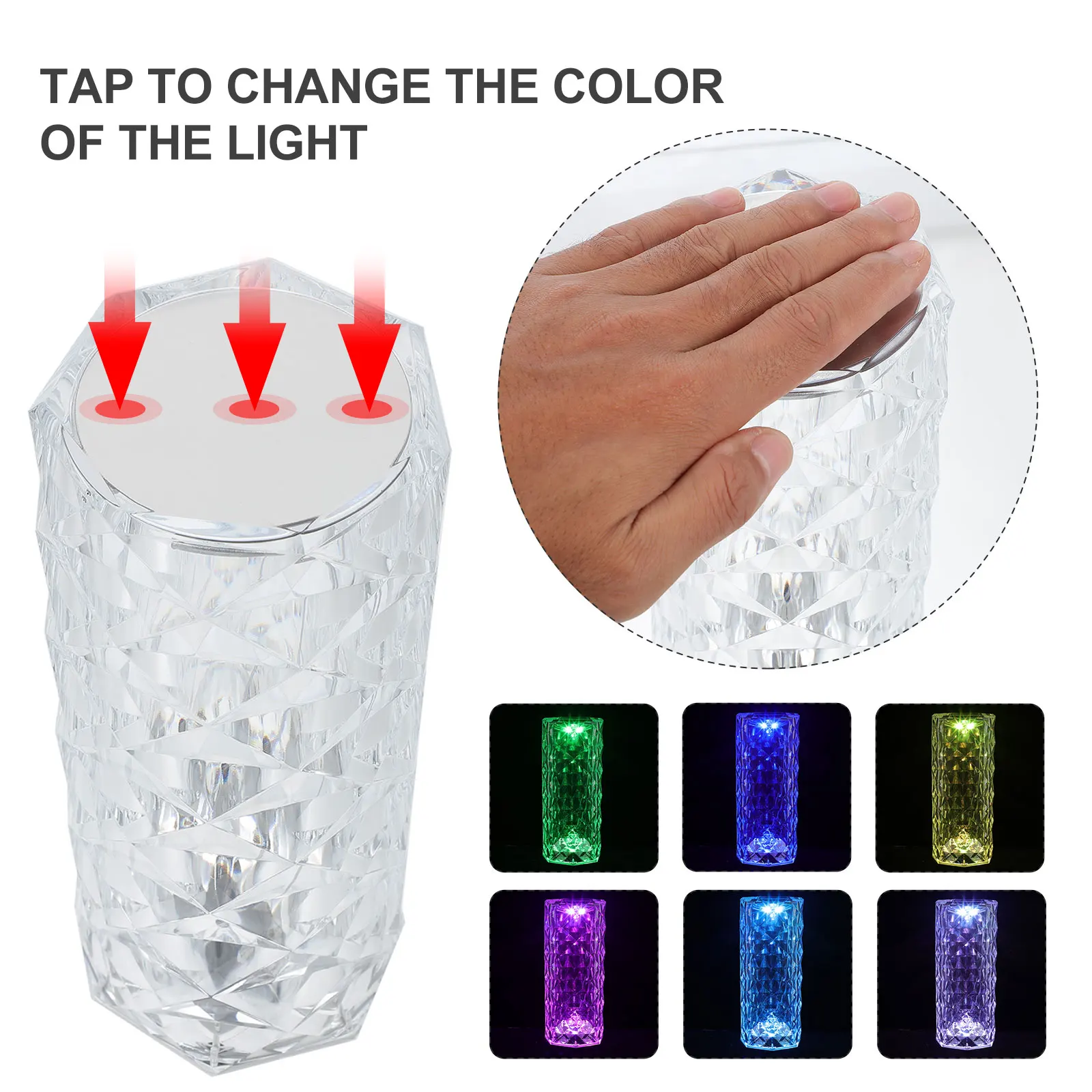 

Touch Acrylic Desk Lamp Small Crystal Modern Bedroom Table Lamps Creative Home Decor Night Light Mild Lighting For Reading