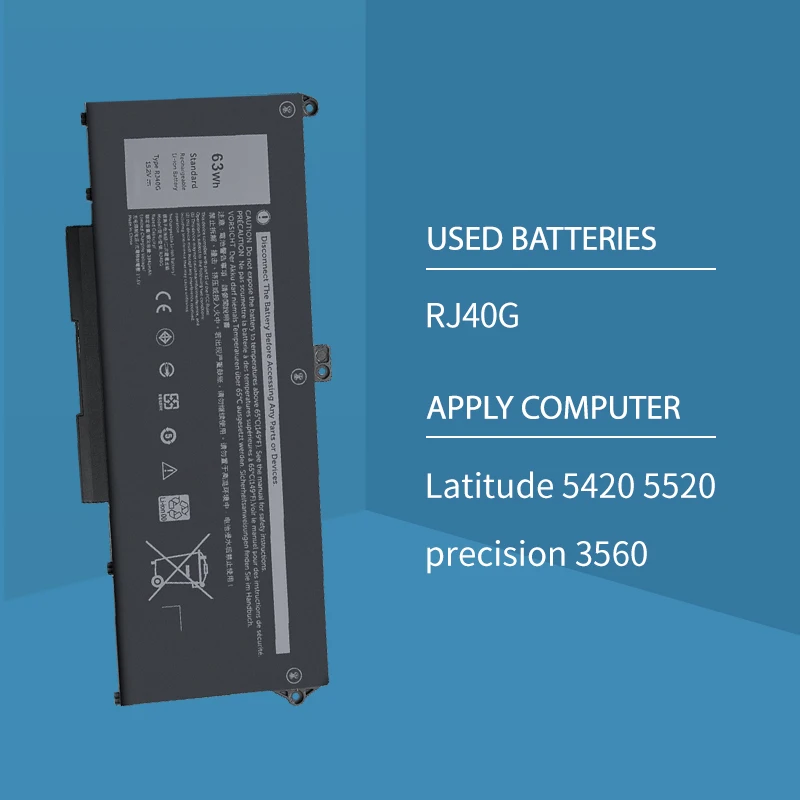 Somi-RJ40Gバッテリー,dell Lati14,5420, 15, 5520,xpc5h,chkfm,fdtcy,9d3yw,758j7,wy9dx,m033w,3560 v,63wh用