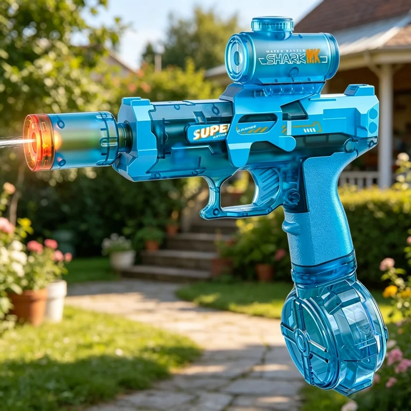 

Electric Water Guns Led Lights Automatic Continuous Firing Squirt Gun Long Range Shooting Water Blaster Outdoor Toys for Kids
