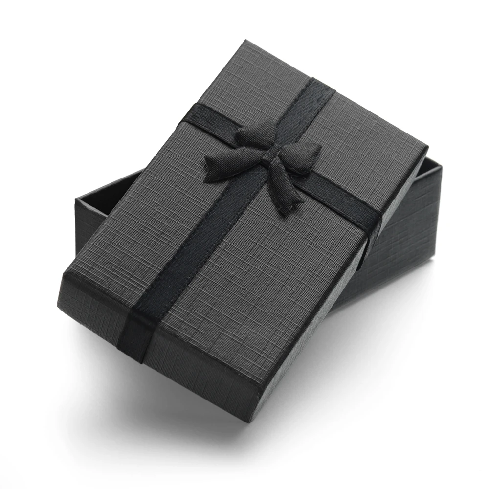 Gifts Box (without product) Black Paper Gift Box For Keychain Necklace Bracelet Packaging Jewelry Box