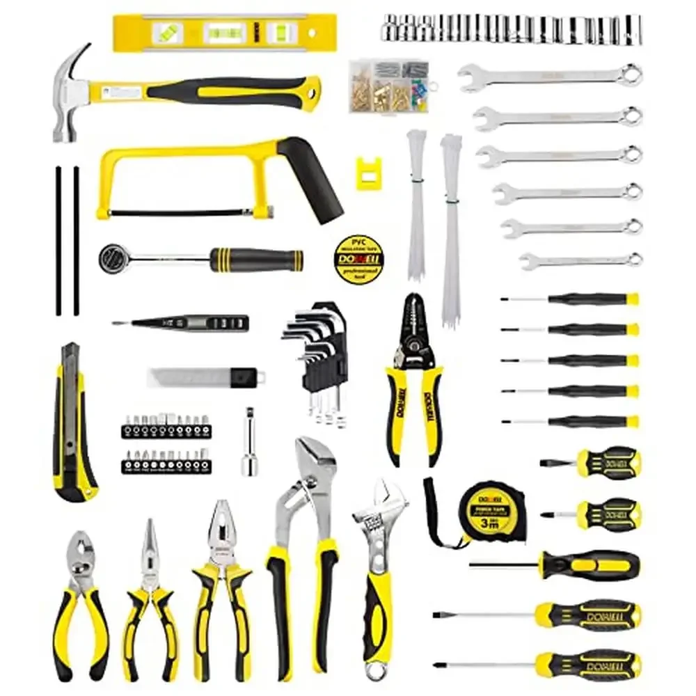 229-Piece Home Repair Tool Kit Set with 14-Inch Storage Bag Complete Household Maintenance Tools Durable Steel Construction