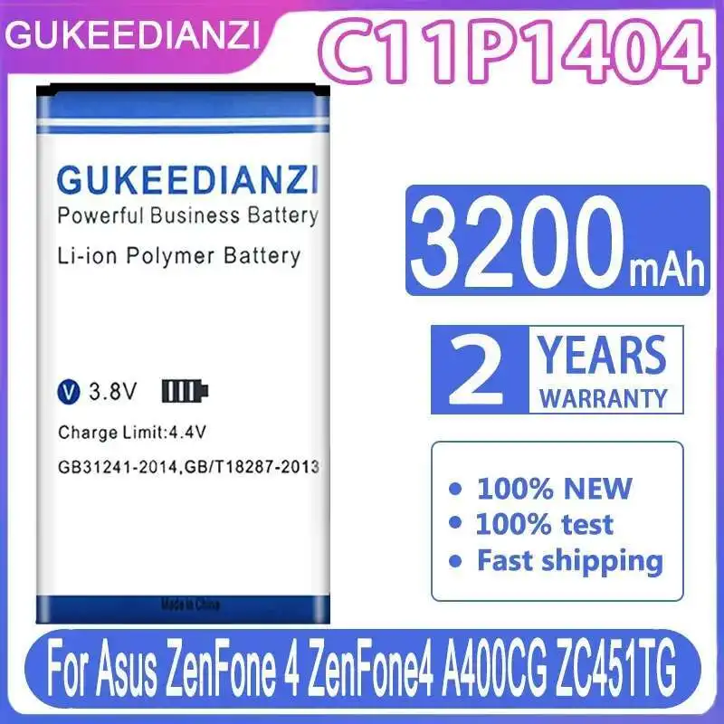 

Mobile Phone Battery C11P1404 Rectangular Version 3200Mah For Asus Zenfone 4 Zenfone4 A400CG ZC451TG