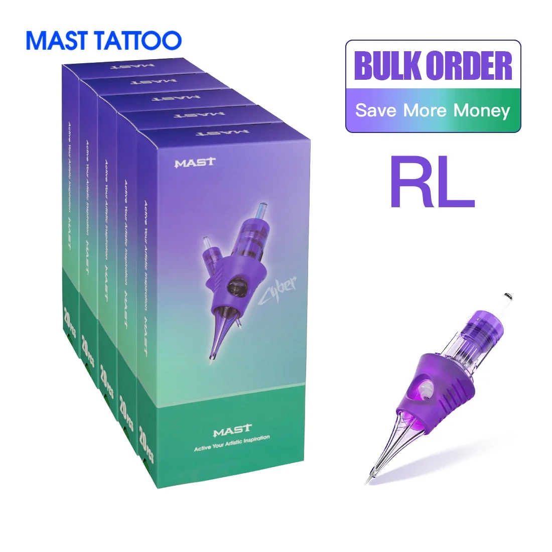 3/5/10 Dozen RL Mast Pro Tattoo Cartridge Naalden Supply Make Permanente Mast Cyber Naalden Ronde Liner 0.35mm/0.30mm/0.25mm