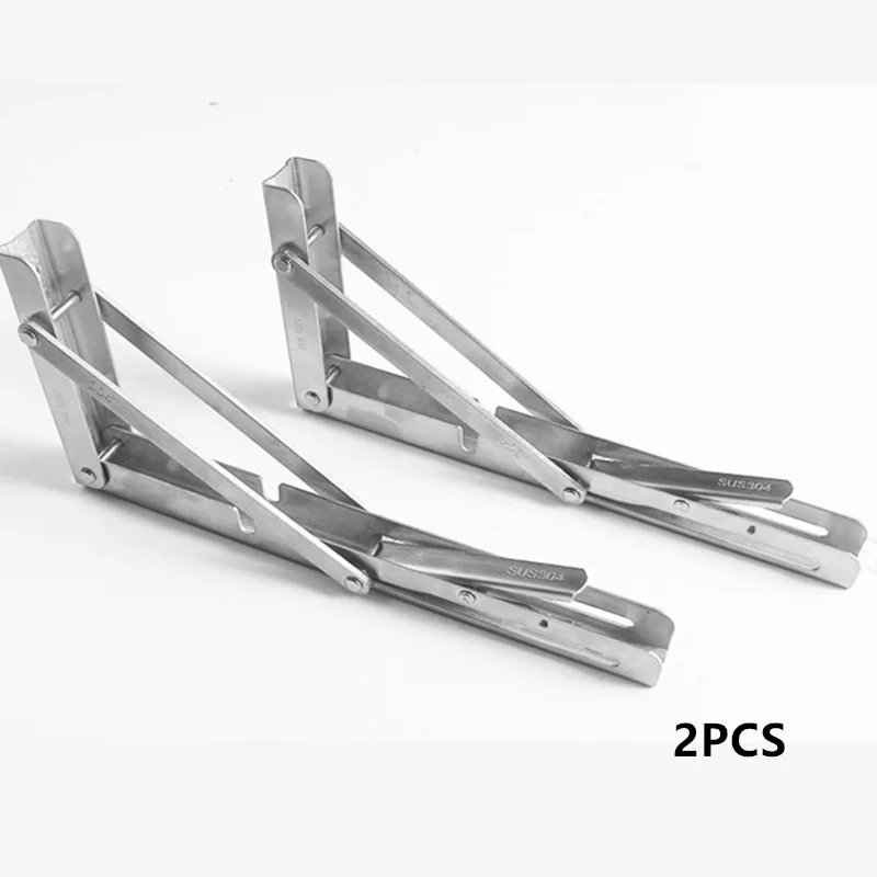 2 PCS 304 stainless steel folding partition Billy bracket, three fold spring bracket, right angle layer plate, movable shelf har