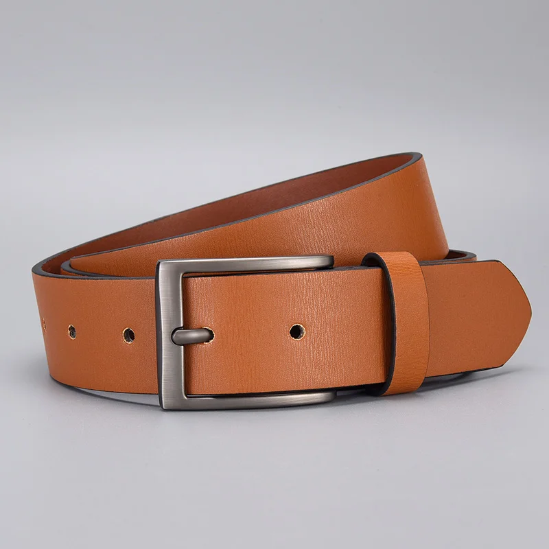 Classic Male PU Leather Brown Belts Luxury Famous Brand Designer Pin Buckle Waist Strap Belt For Men Jeans High Quality