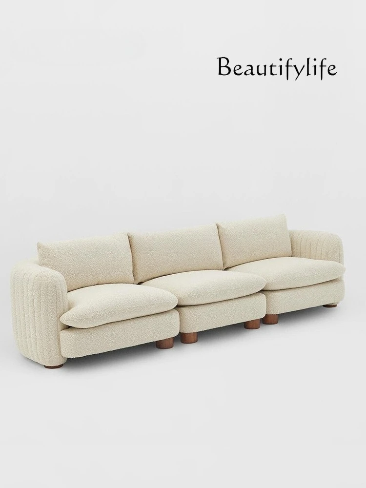

Sofa Modern Simple Three Four-Person Straight Row Small Apartment Living Room Fabric Craft Sofa