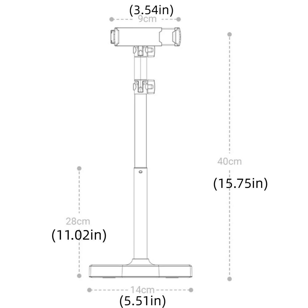 Adjustable Height Telescopic Phone Stand 360° Rotate Stable Base Desktop Phone Holder Universal Metal Mobile Phone Bracket