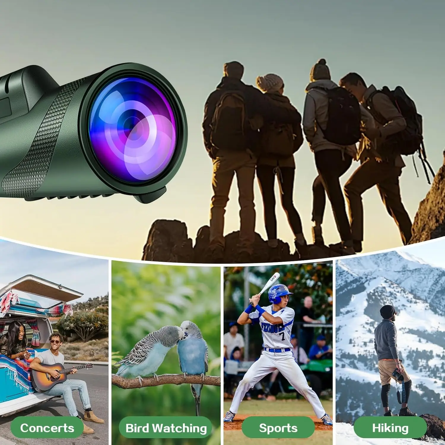 8X42 Professional Monocular Telescope Zoom Ipx4 Waterproof Bak4 Prism Fmc Coating For Hunting Hiking And Birdwatch Outdoor