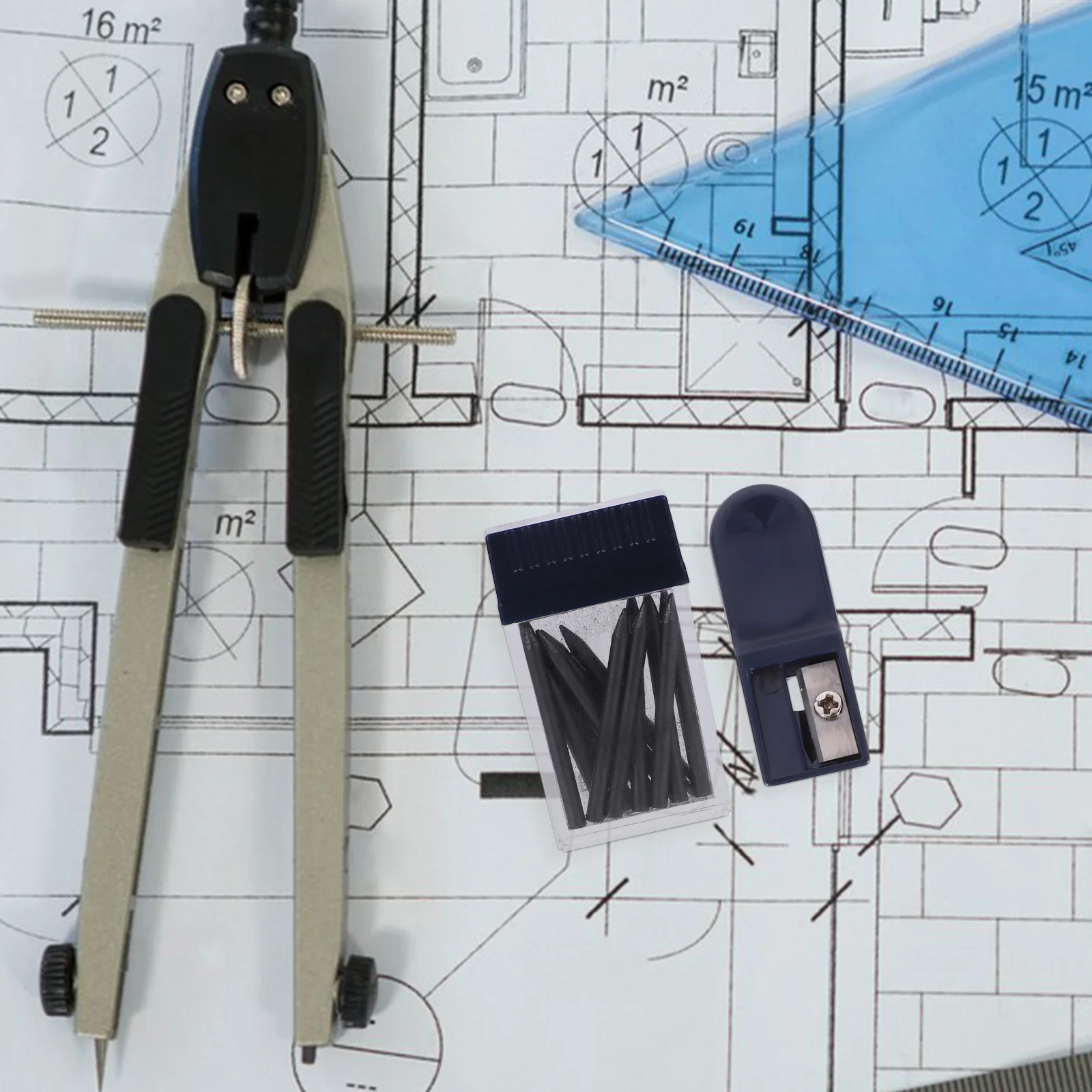 Lead Refills Replacement Mechanical Pencil Sharpener Compass Core with Pointer Office