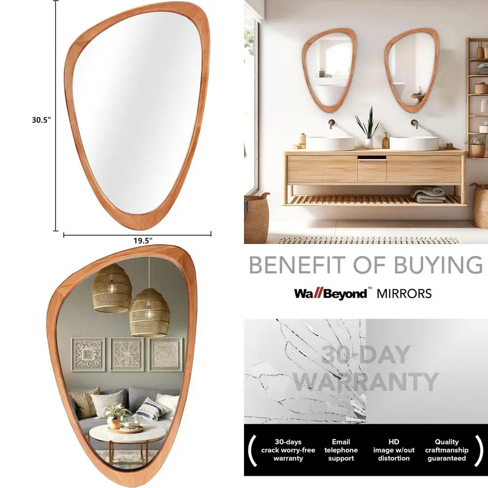 

Современное настенное зеркало в деревянной раме, идеально подходит для декора дома в спальне, гостиной или прихожей, 30 высота x 19 ширина.