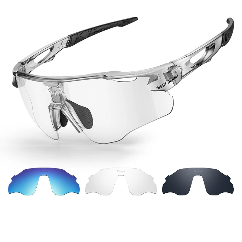 

Cycling Polarized Sunglasses with 3 Lenses Men's and Women's UV400 Goggles Photochromic Sunglasses Sports Protective Glasses