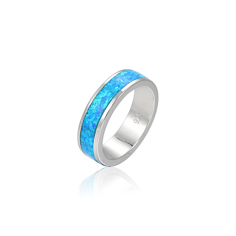 MYOP Real 925 Sterling Silver Opal Ring Court Style Synthetic Gemstones Geometry Design Classic Simple Female Jewelry Dating