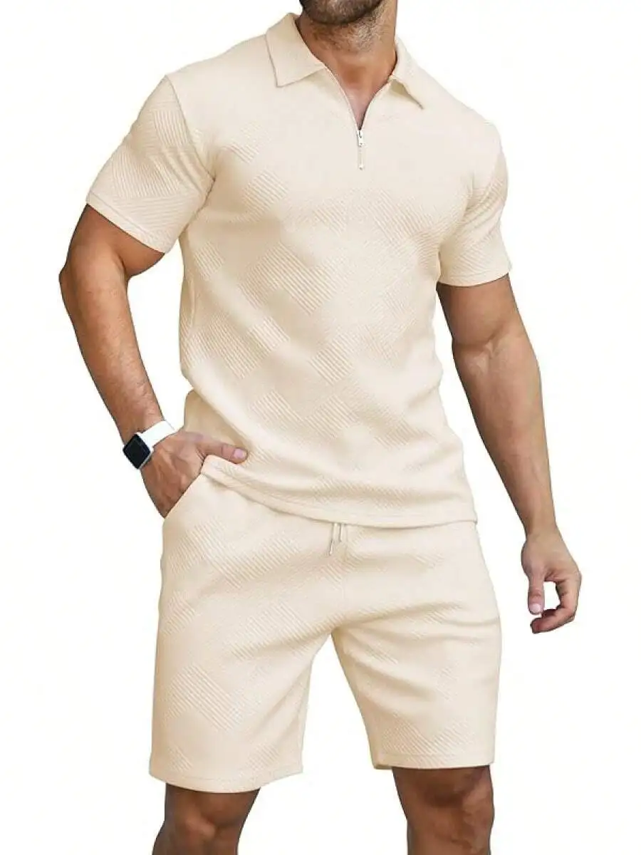 

Mens Shirt And Shorts Set Summer Casual 2 Piece Tracksuit Outfit