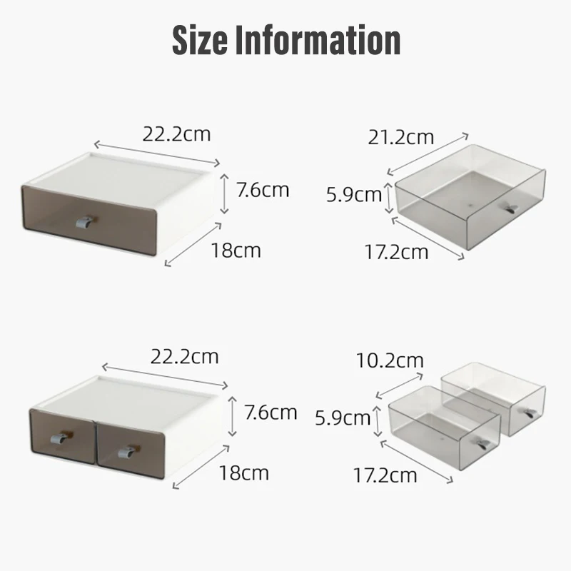 Desktop Storage Box Drawer-type Office Documents Stationery Organizer Home Stackable Sundries Cosmetics Storage Drawer