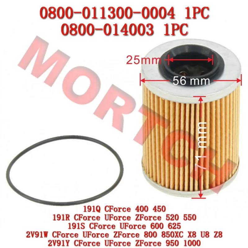 1PC Oil Filter + O-Ring 63x2.5 0800-011300-A For CF Moto ATV SSV UTV Accessories CF1000ATR 2V91Y-X10 CF400ATR 500 600 800 motor