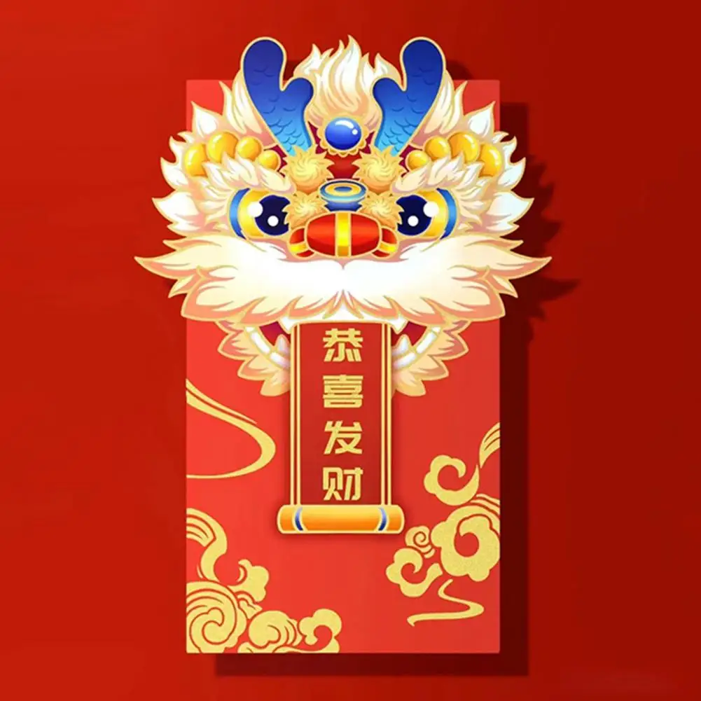 Lucky Envelope Chinese New Year Envelope Dragon Envelope Traditional Lucky Bags for Chinese New Year Weddings Coin for Kids