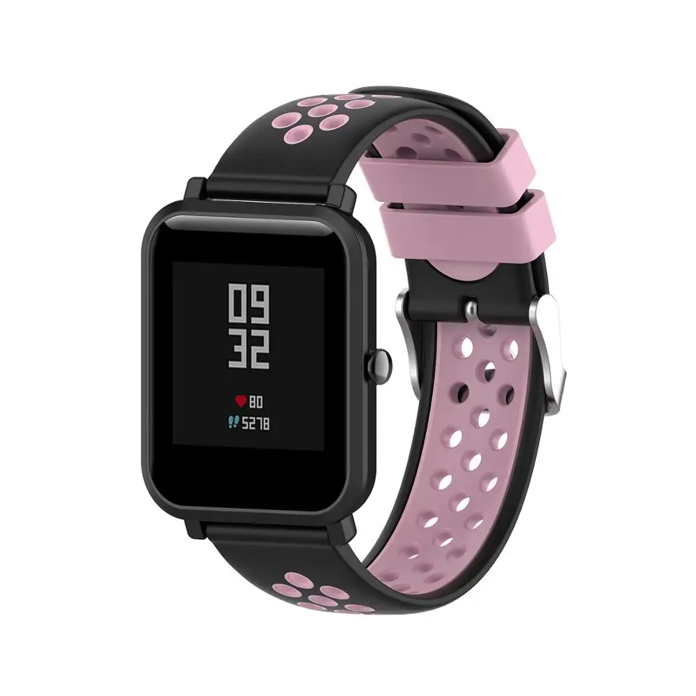 فيفاتا 20 22 مللي متر مزدوج اللون سيليكون حزام ساعة اليد ل شاومي Huami Amazfit بيب/GTR/GTS/Pace/Stratos 3/Garmin Vivoactive 3/Venu SQ