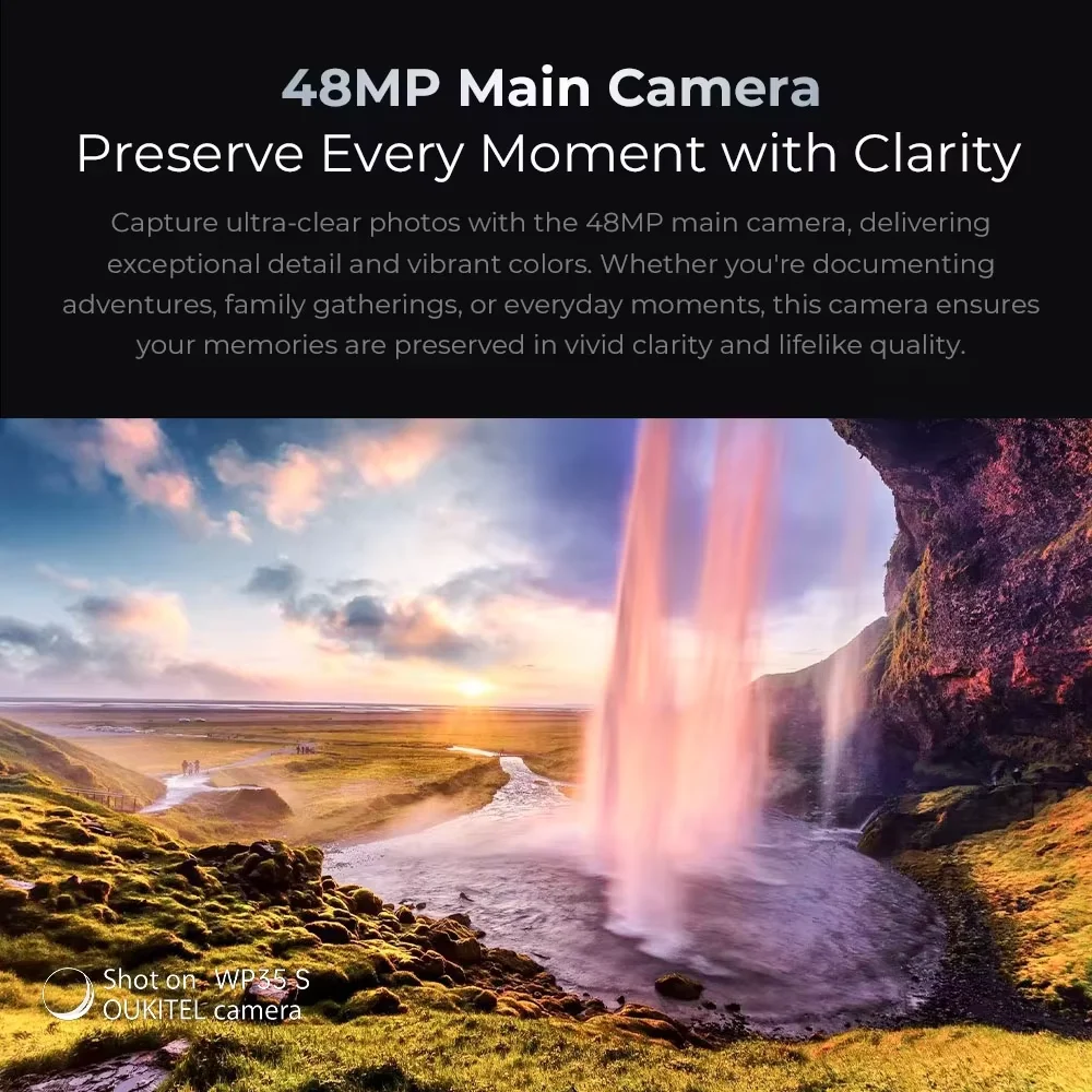 OUKITEL WP35 S هاتف ذكي متين 24(6+18)GB 256GB 48MP + 16MP، 11000mAh، Android 14 Phone، NFC