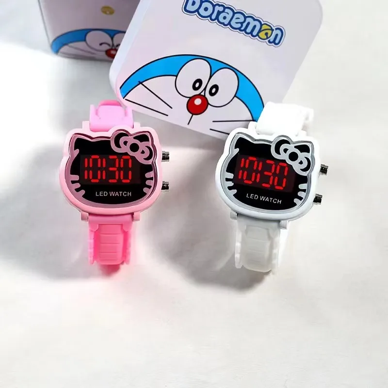 New Cute Kids Watch LED Cat Cartoon Watches Dial Wrist Watch Girls Silica Gel Clocks Practical Toy For Girls Gift