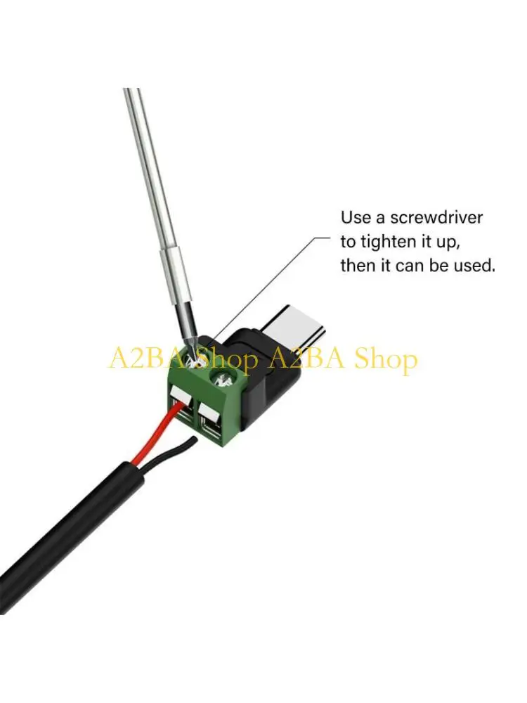 A2BA 2Pin Solderless Terminal to Micros USB Charging Adapter 5V3A for Electronics