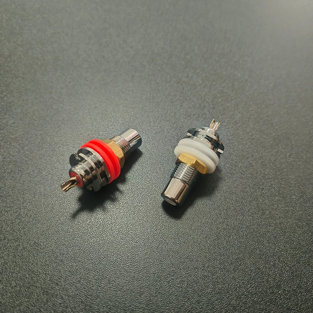 CARDAS RCA-Buchse, weiblicher Stecker, brandneues, authentisches, rhodiumbeschichtetes, verlängertes Audio-Chassis-Panel, RCA-Adapter-Set, 4-teilig – Detail 6