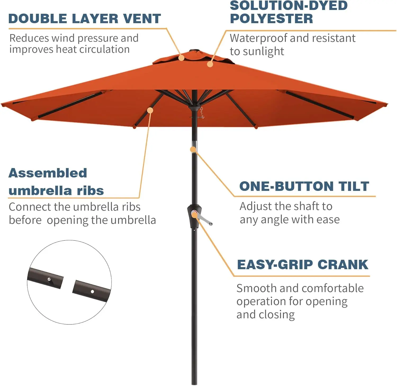 New Stock Hotel Poolside Large Umbrella Canopy Beach Terrace Cafe Promotion Sunshade Umbrella