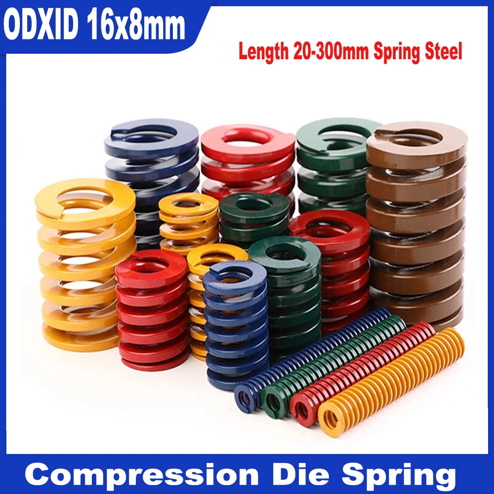 

OD 16mm/ID 8mm Die Springs Compression Mould Spring Light/Medium/Heavy Load Duty Spiral Stamping