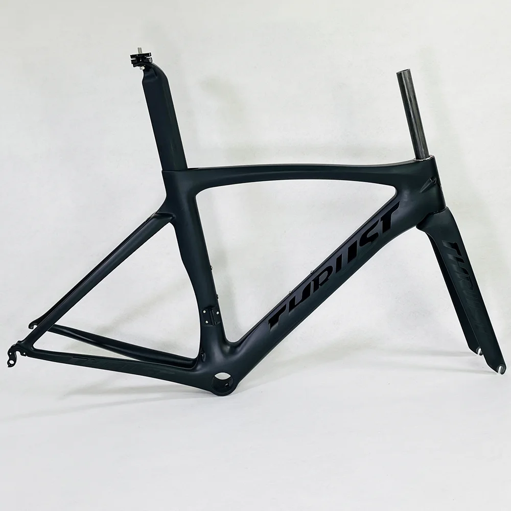 THRUST-Carbon Road Frame, Di2 Mechanical UD, Black Surface, Headset Seat Post, Fork Hanger, New Design t1000 carbon speed frame