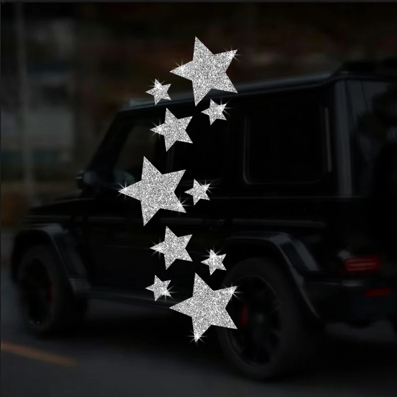 Sparkling Stars Design Sticker, Shiny Sticker, Wall Sticker, Doors Sticker, Car Sticker, Car Window Decoration, Vinyl Sticker
