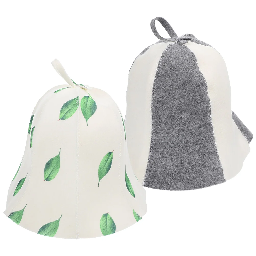 

2Pcs Sauna Hat Cooling Head Cap Felt Bathing Hats Lightweight Comfortable Spa Accessories Shower Hat Household Saunas Bathroom