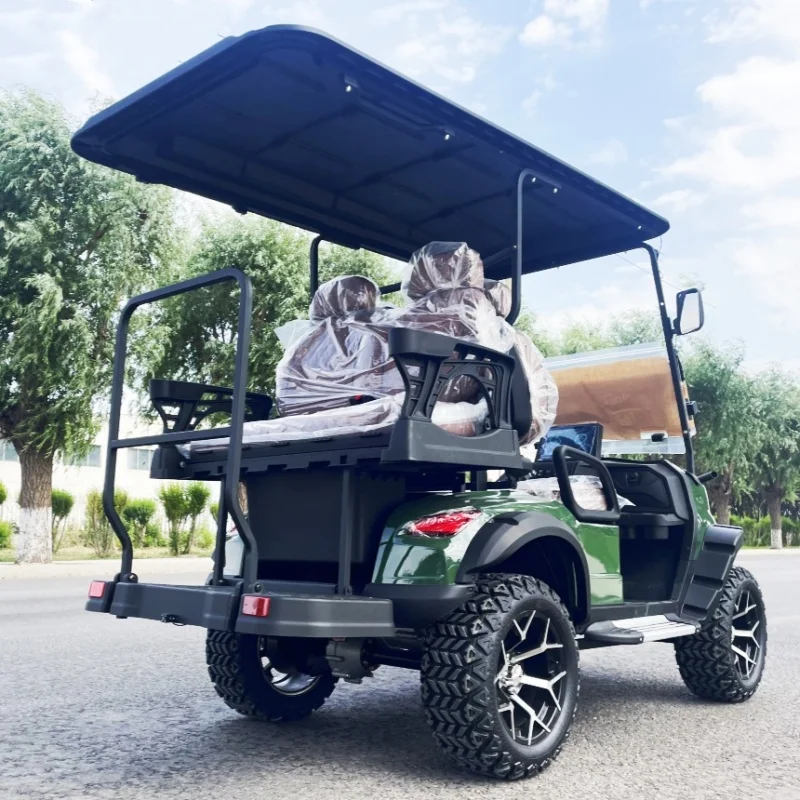 Long Durability New Model Style Club Cart Electric Golf Cart 4 Wheel Disc Brakes White Upholstered Seat With Headrest Soundbar