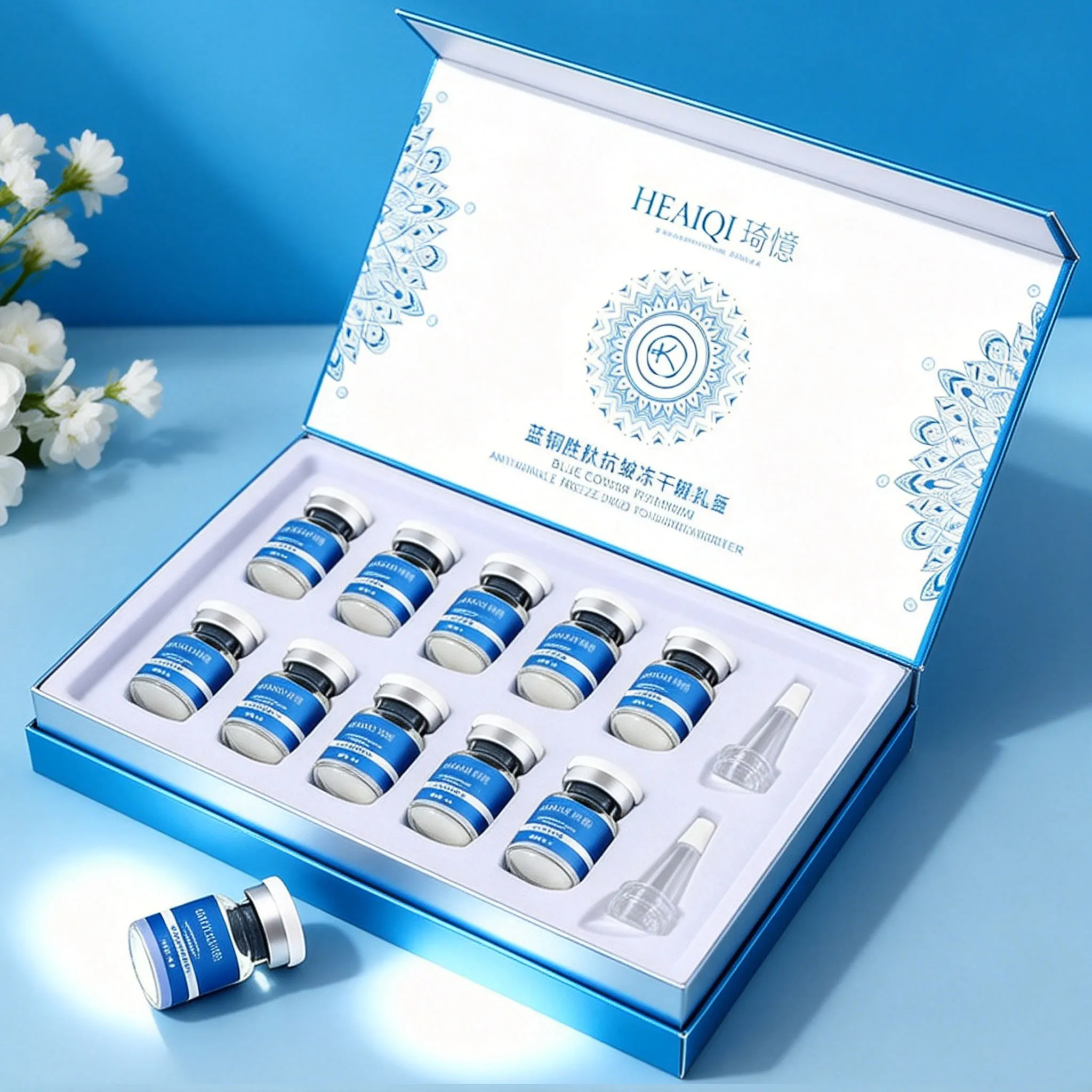 

GHK-Cu Высокочистый 98% синий пептидный порошок из меди, лиофилизированный, набор для ухода за кожей: эссенция против морщин, сужение пор, лечение акне