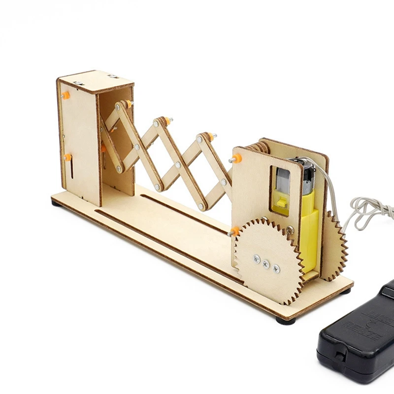 DIY Electric Gateway Door Model Kit Science STEM Technologia Experimental Tool Kit Learning Wooden Puzzle Games