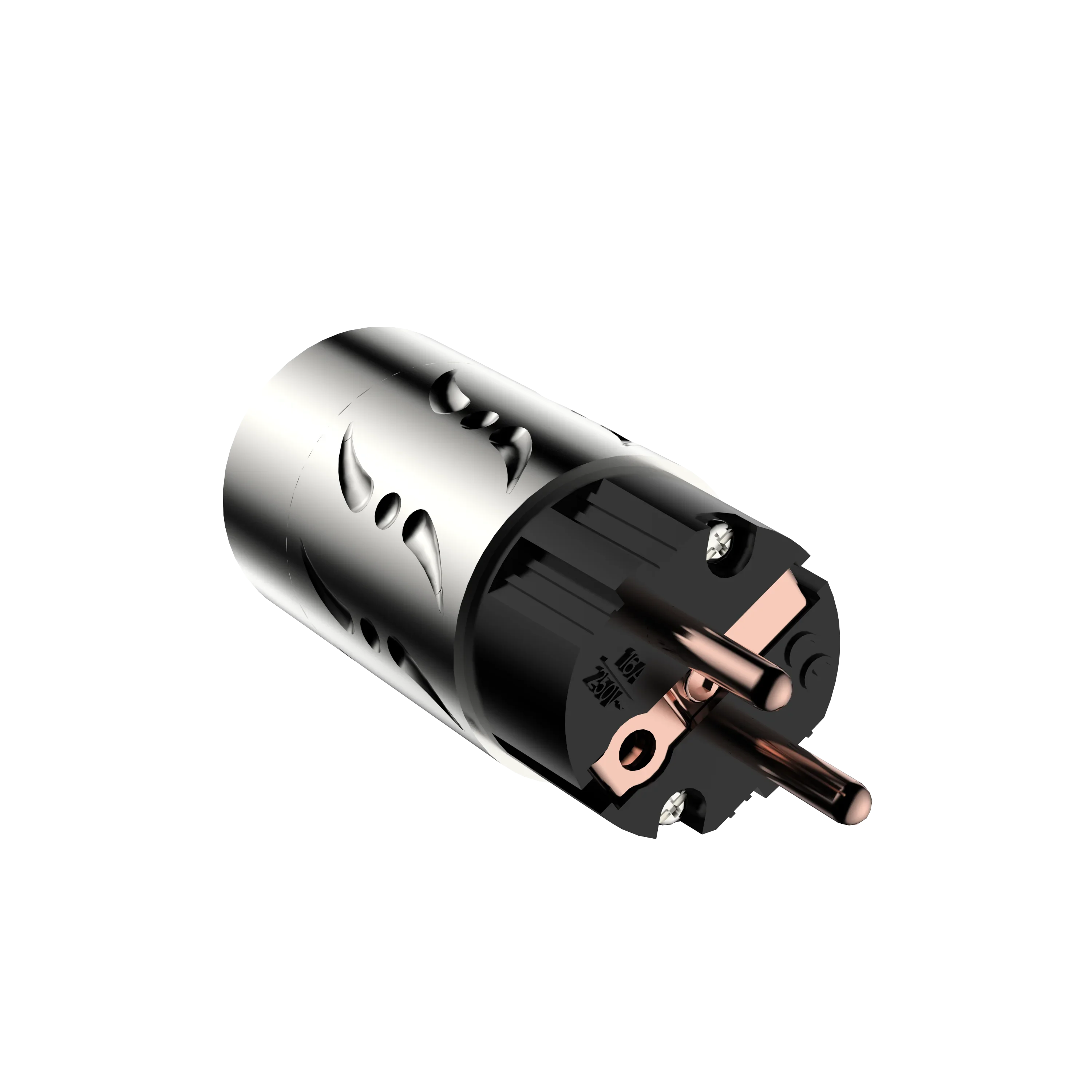 Paar Viborg VE502+VF502 Aluminium Reines Kupfer Schuko Netzstecker Europäischer Standard Stromanschluss IEC Buchsenstecker