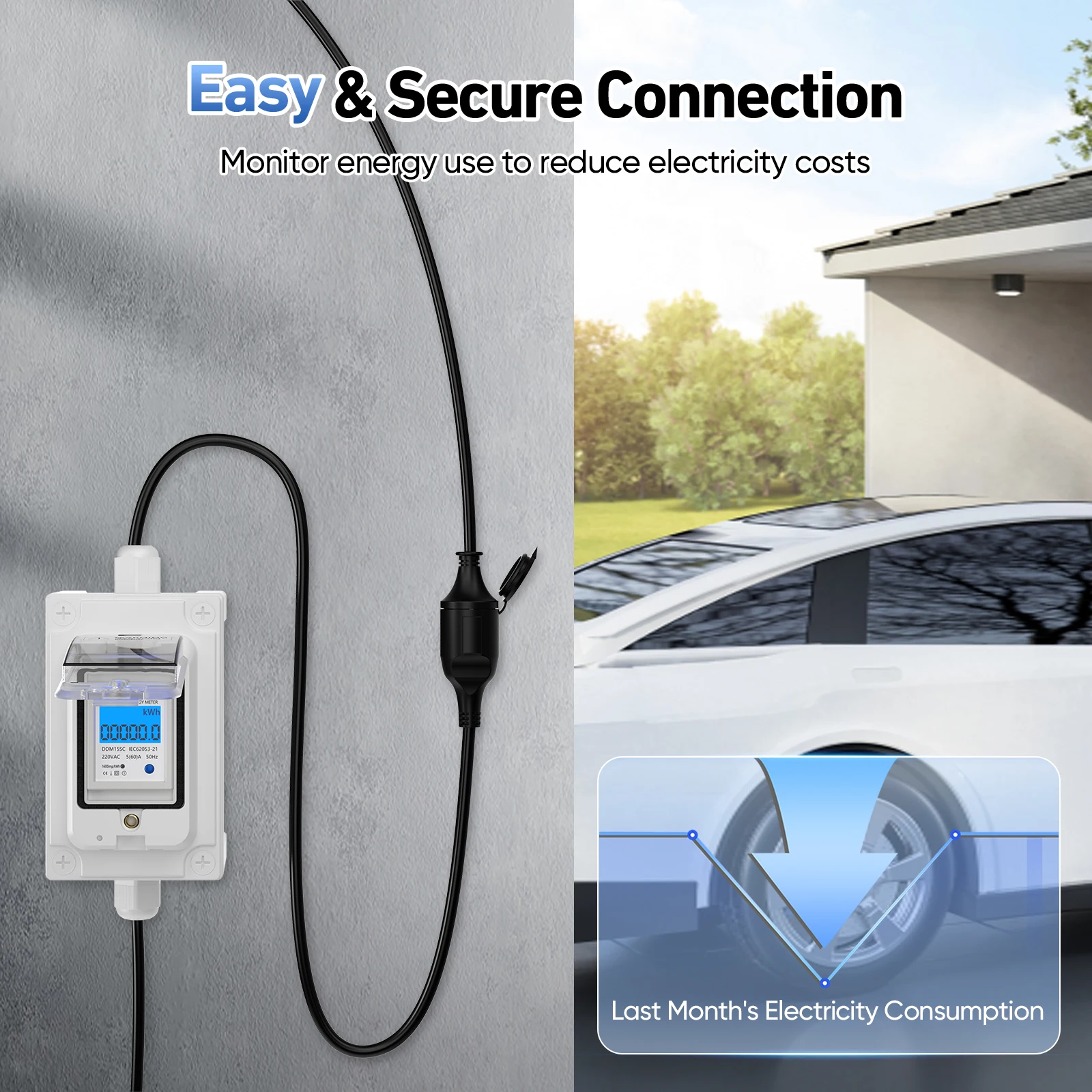 المحمول الرقمية عداد الكهرباء 230 فولت 60A المحمول متر CEE في الهواء الطلق كيلوواط ساعة متر IP67 مقاوم للماء المكونات الصناعية LED السلطة متر