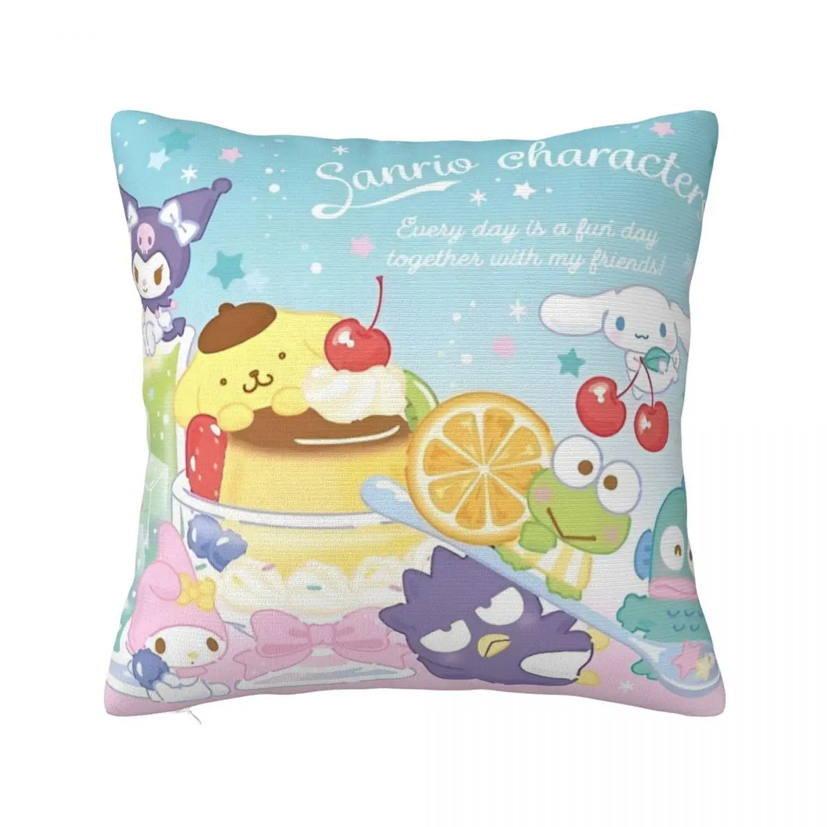 

Soft Sanrio Kuromi Melody Hello Kitty Pillowcase Polyester Cushion Cover Cartoon Pillow Case Cover Living Room 45*45cm