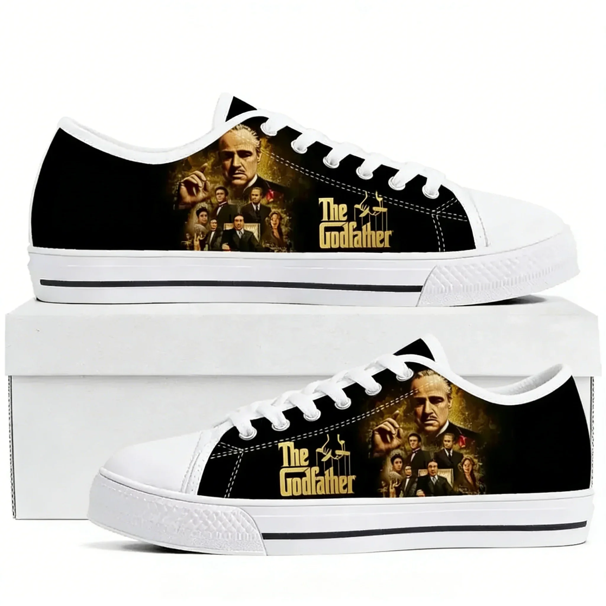 

Кроссовки The Godfather Trilogy 50TH Movie Low Top, высококачественные мужские, женские и подростковые кеды из канваса, обувь для пар, индивидуальный дизайн
