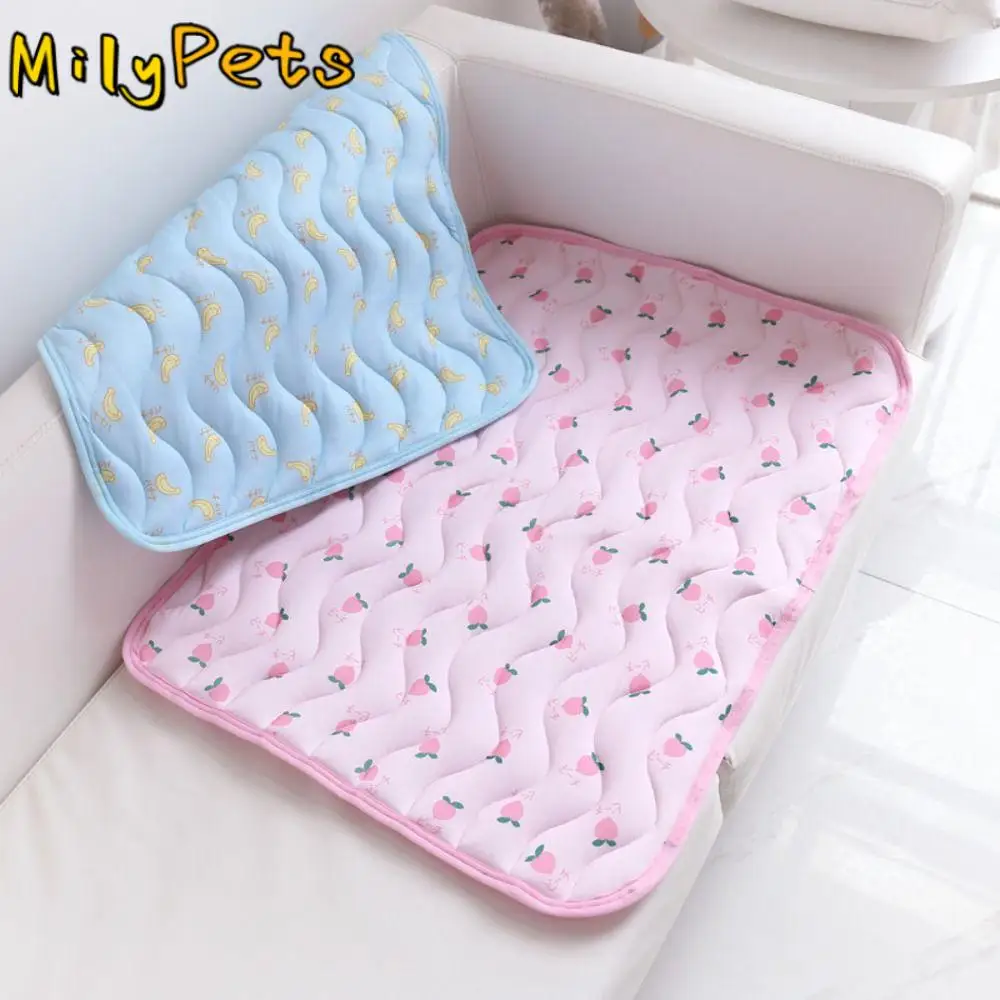 

Pet Supplies Cool Summer Pet Mat Breathable Cute Dog Sofa Mat Soft Ice Silk Dog Ice Mat Summer