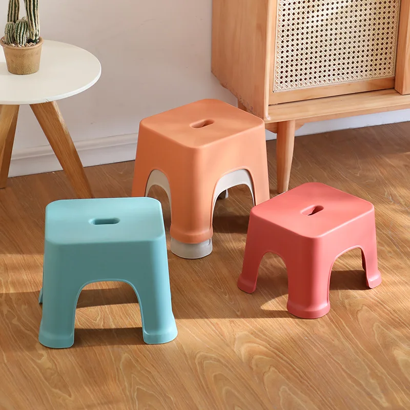 Household Children Plastic Stool Kindergarten Floor Bench Living Room Adult Chair Home Thickened Bathroom Footstool Furniture