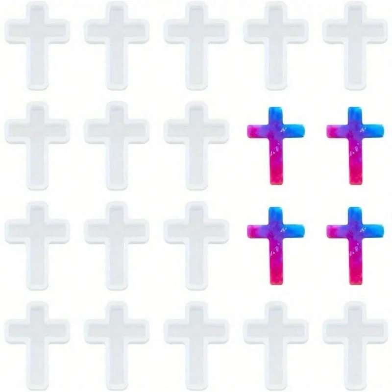 

10 Pcs Cross Silicone Resin Molds, 1.5"x1" Epoxy Resin Molds Crucifix Casting Mold for Necklace Pendant Jewelry DIY Craft