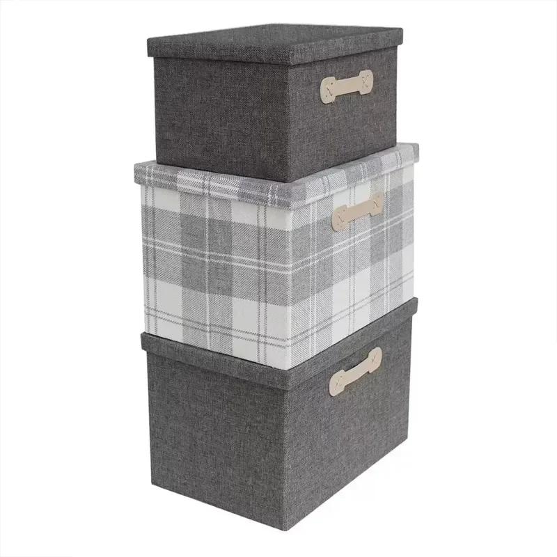 

Set of 3 Eco-Friendly PP Folding Storage Boxes Foldable Cloth Organizer for Home Organization 10kg Load Capacity