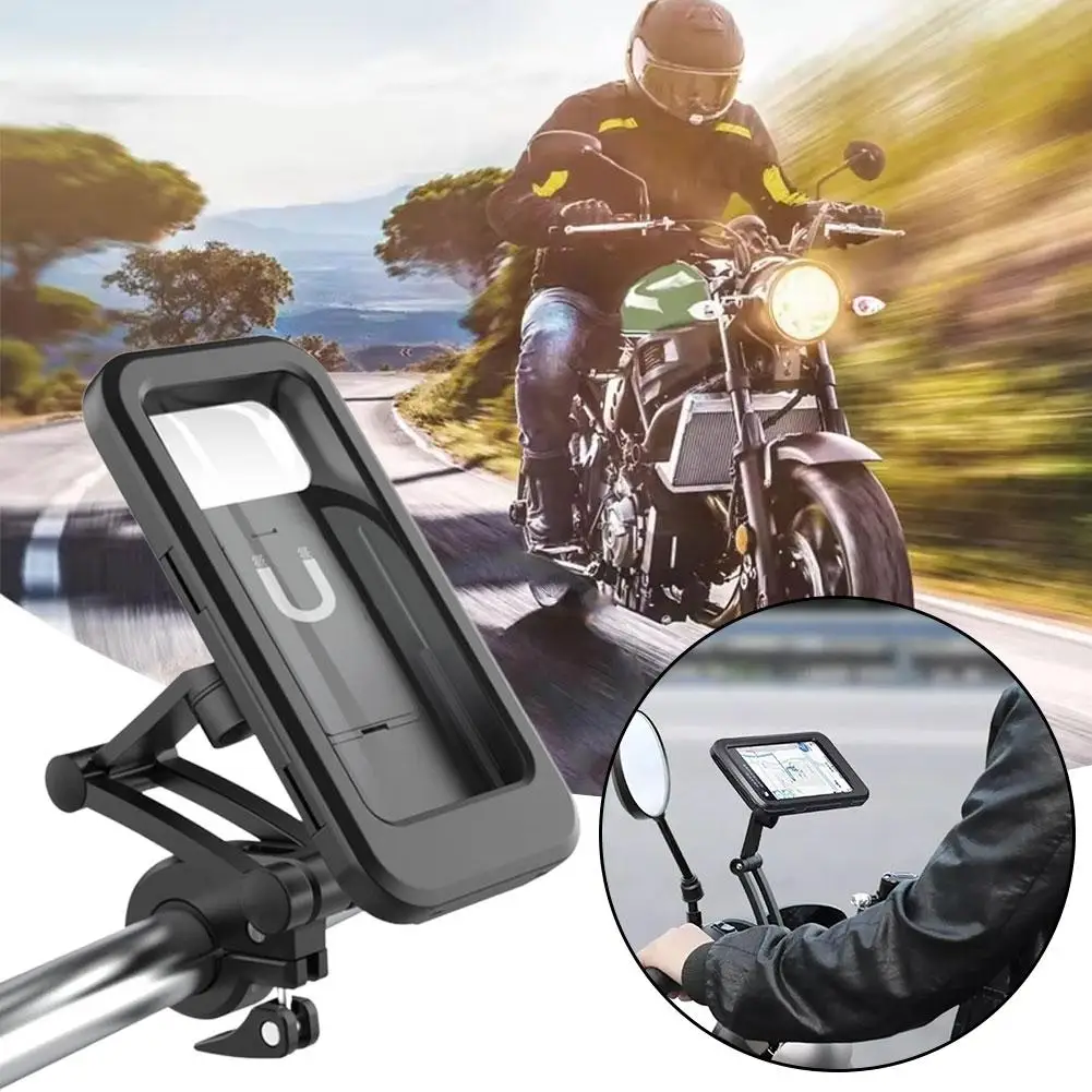 Motorcycle Bicycle Waterproof Navigation Phone Holder 360° Motorcycle Portable Phone Rotation Holder Gps Universal Adjustab E3l2