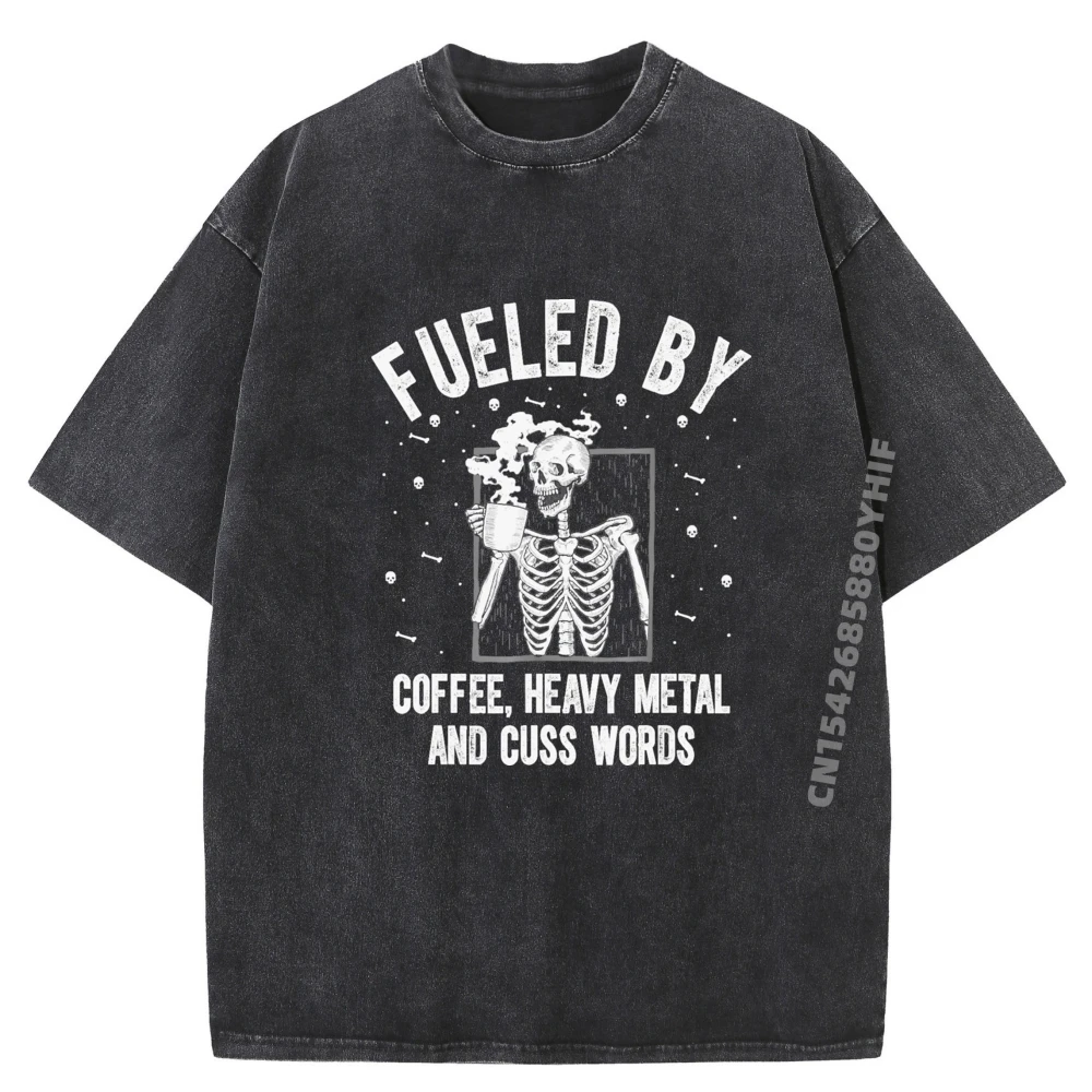 

Футболка Fueled By Coffee And Cuss Words Skeleton Coffee с рисунком, хлопковые удобные мужские винтажные потертые футболки