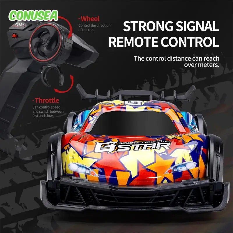 

Rc Racing Car Q170 2.4G Drift High-Speed Cars 4Ch Colorful Lighting Remote Control Competition Vehicles Kids Toys for boys Gifts